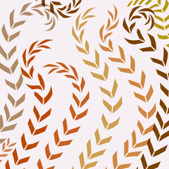 Geometric Ears of  Wheat Decorative Ornamental  Simple Vector Background