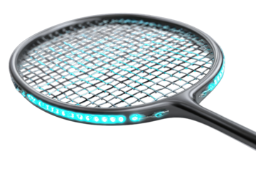 Futuristic badminton racket graphic