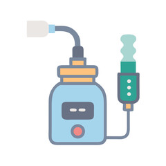 Nebulizer machine with asthma inhaler on a black background