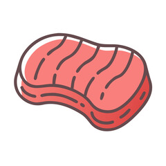 Stylized meat cut illustration on plain black background