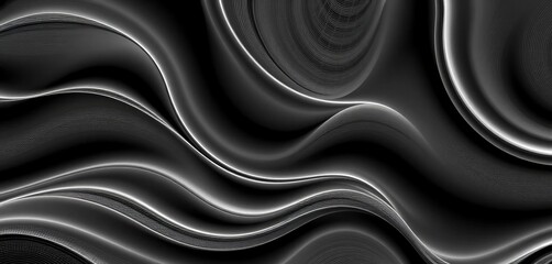 Obraz premium Abstract monochromatic wave pattern, continuous flow design , water, background texture
