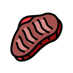 Stylized illustration of a steak cut on a black background