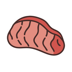 Stylized illustration of fresh raw meat on black background