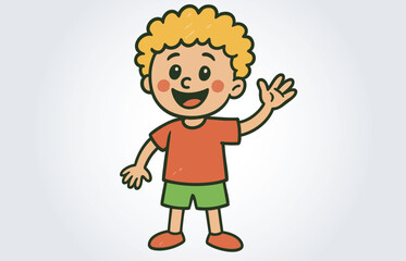 Kids Mascot logo or label vector template