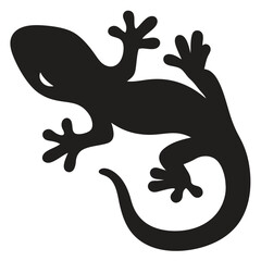 Black Lizard Silhouette Vector Minimalist Reptile Outline Design
