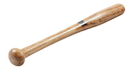 Wooden baseball bat, light brown