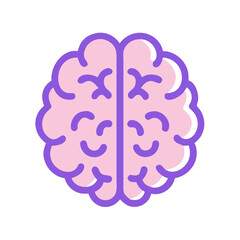 Stylized brain illustration against black background for creative concepts