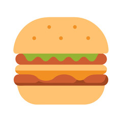 Delicious double hamburger with ingredients on a black background