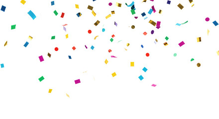 Falling confetti sprinkles paper and metallic mix Isolated On Transparent Background