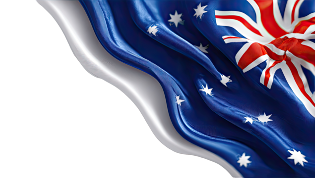 Australian flag draped in waves - Powered by Adobe