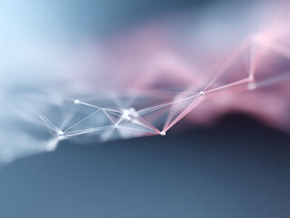 Abstract network background with connecting lines and nodes. Perfect for illustrating data, technology, science, or complex systems. Soft, muted tones create a sophisticated feel.