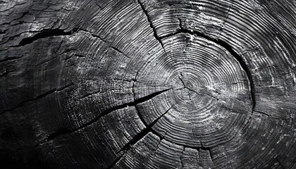 A close up of a tree trunk with a large hole in the center. The trunk is black and white, and the hole is surrounded by a dark circle. The photo captures the intricate details of the tree trunk