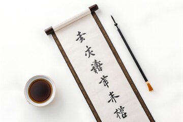 chopsticks and sushi on bamboo mat