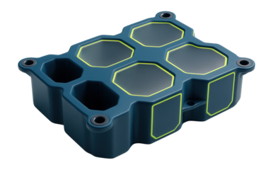 Polyethylene pontoon block with honeycomb structure and buoyancy chambers