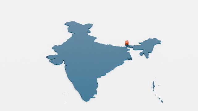 The location of Sikkim is shown on the map of India