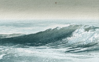 Naklejka premium Ocean waves, muted colors