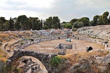 Ancient Rome ruins in Syracuse, Italy