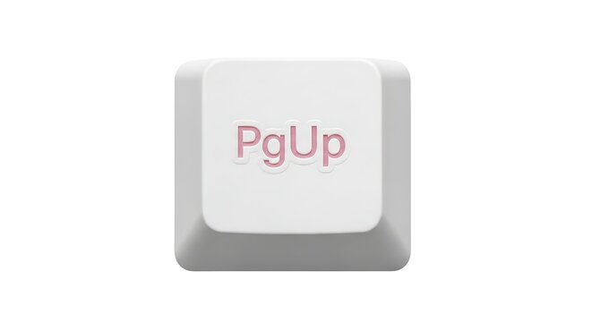 Close-up of white keyboard key with 'PgUp' printed in pink