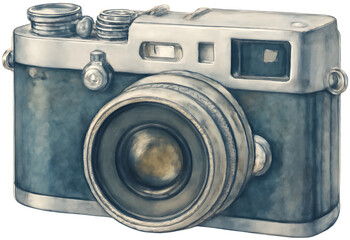 Vintage and Artistic Camera Illustration with Detailed Texture and Classic Design Element