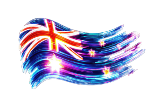 Abstract waving flag design - Powered by Adobe