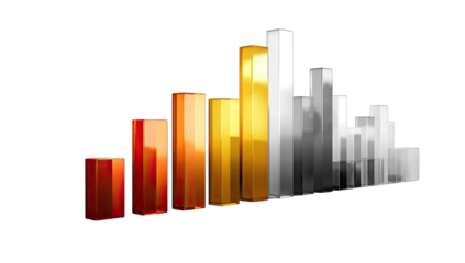 Stacked, gradient bars