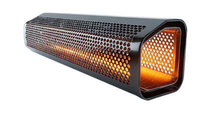 Modern rectangular heater with glowing elements