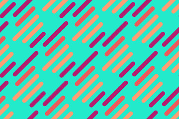 Vibrant teal background featuring a dynamic pattern of diagonal, rounded rectangles in coral and magenta.