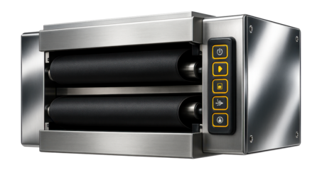 Double-belt veneer dryer with synchronized belts for efficient drying in a large-scale veneer operation