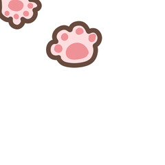 Cute Playful Pink Paw Prints with Transparent Background