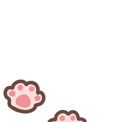 Cute Playful Pink Paw Prints with Transparent Background