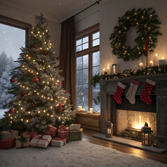 christmas tree with gifts