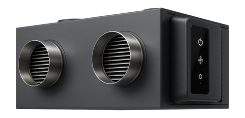 Energy-efficient heat recovery ventilator with a compact design and low-noise operation for a data center