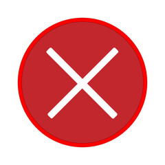 Fototapeta premium red circle x cancel button error close delete icon interface design isolated on white background.