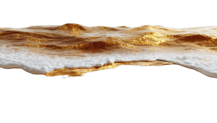 Abstract gold waves crashing on a dark background