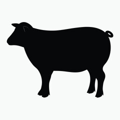 Black Sheep Silhouette Vector Minimalist Farm Animal Outline Design