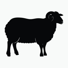 Black Sheep Silhouette Vector Minimalist Farm Animal Outline Design