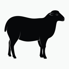 Black Sheep Silhouette Vector Minimalist Farm Animal Outline Design