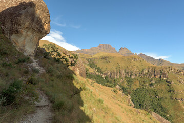 Hiking trail to the Sphinx rock formation at Monks Cowl