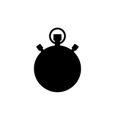 Fototapeta premium A black and white silhouette of a classic stopwatch icon