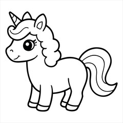 Cute Baby Unicorn Dog Silhouette Illustration with Stars and Magical Elements