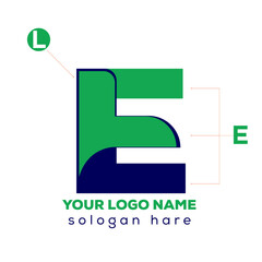 Modern  E and L Letter Logo Design Template