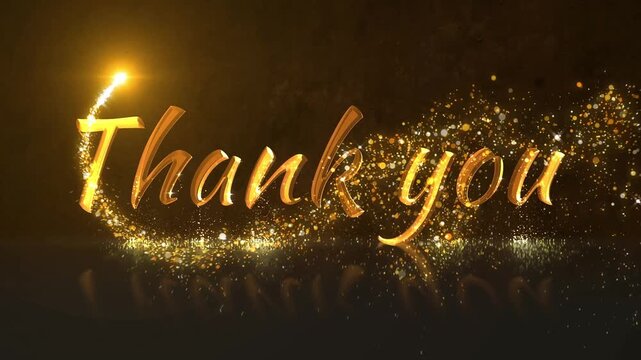 Thank you in gold letters