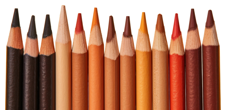 PNG Diversity brown color shade of crayon backgrounds pencil arrangement.