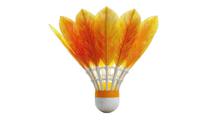 Vivid orange and yellow shuttlecock