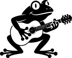 Cool Frog Playing Guitar Vector Art