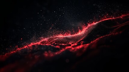 Red line of light is shown in the dark background. The light is moving and he is coming from the left side of the image