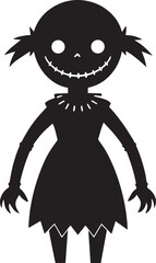 Cursed Doll Silhouette – Haunted Halloween Vector Illustration
