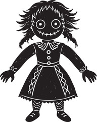 Cursed Doll Silhouette – Haunted Halloween Vector Illustration