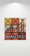 Modern 3D Analytics Concept with Bar and Line Graphs for Data Business