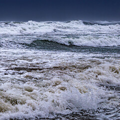 storm on the beach of Port La Nouvelle in the South of France.
